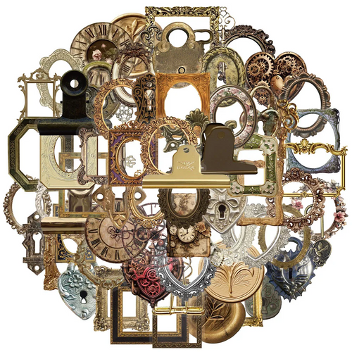 PET Decorative Stickers │ Vintage Hardware Charm Ephemera