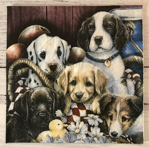 Paper Collage Napkins│Puppies