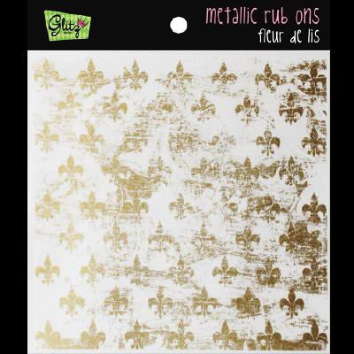 Glitz Design- Metallic Rub Ons- Fleur de Lis