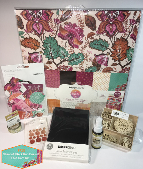 Kaisercraft Bombay Sunset Paper Pack with Bonus Sticker Sheet Card kit (free Rub-ons with each kit) (SDBSKPK560)