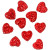 Sparkling ruby red heart embellishments