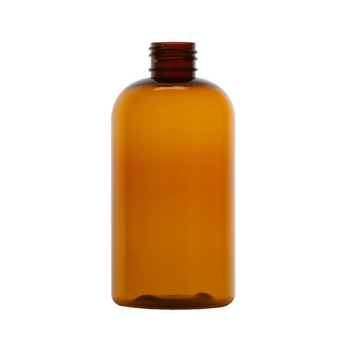 PET Boston Round Bottle - Amber - 8 oz.