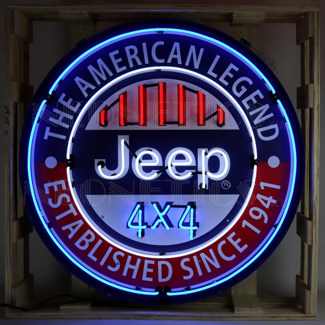 AUTHORIZED FORD SERVICE 36 INCH NEON SIGN IN METAL CAN
