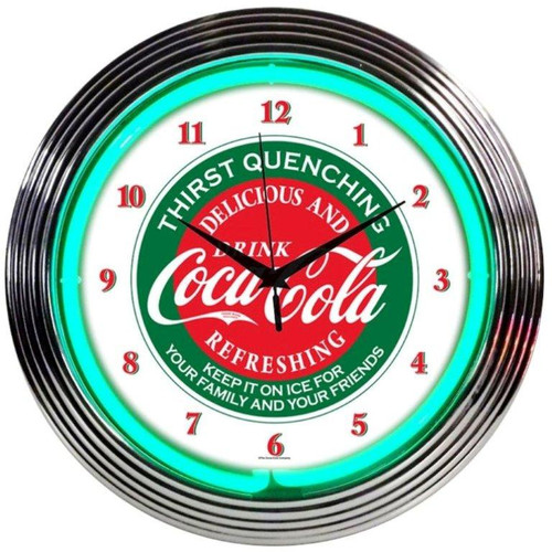 COCA-COLA® EVERGREEN NEON CLOCK