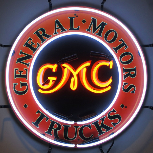 GMC TRUCKS NEON SIGN WITH SILKSCREEN BACKING