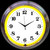 CHROME YELLOW STANDARD NEON CLOCK