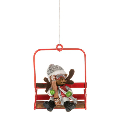 Skiing Moose - Animals on Chairlift Ornament