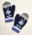 Hand Knit Color Block Arctic Blue Mittens