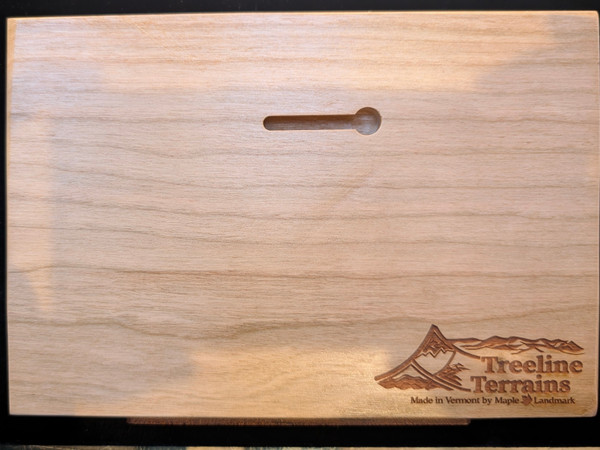 Back of 3D topographic ski trail map for hanging