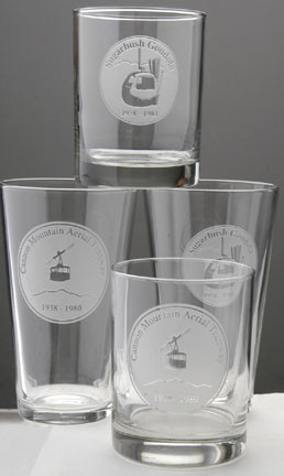 Etched Pint glass, Cranmore Skimobile