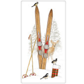 Flour Sack Hand Towel-Skis & Mittens
