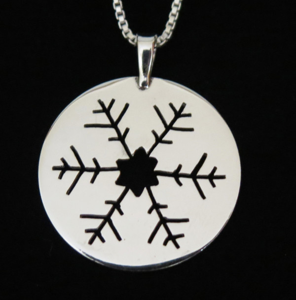 Sterling Silver Snowflake Pendant by Muddy Paws Designs