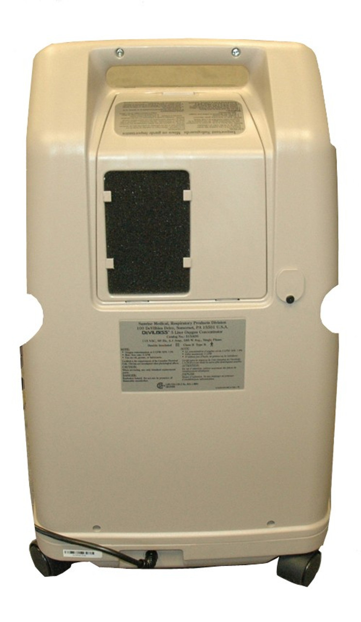DeVilbiss 525 Home Oxygen Concentrator - back