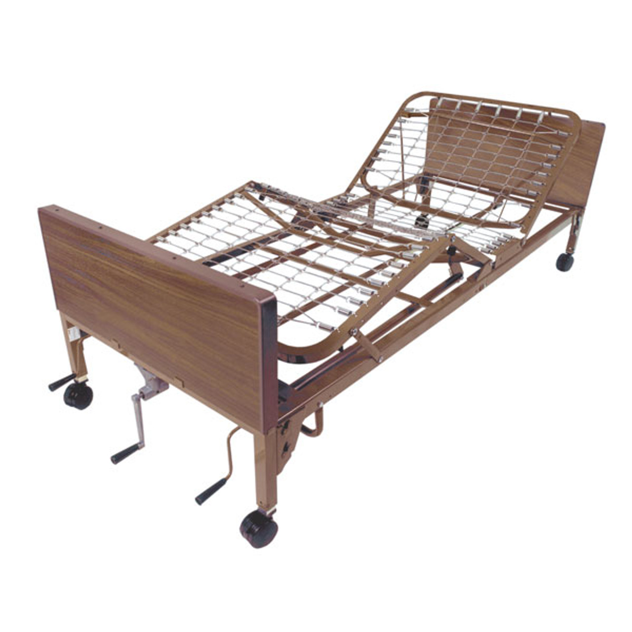 Drive Multi Height Manual Hospital Bed with Full Rails and Innerspring Mattress Package 2