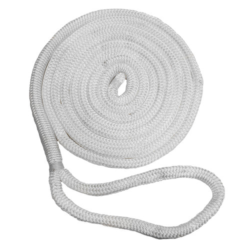 New England Ropes 5/8" x 25' Nylon Double Braid Dock Line - White