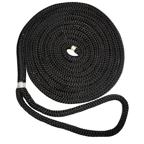 New England Ropes 5/8" X 15' Nylon Double Braid Dock Line - Black