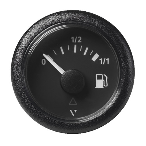 Veratron 52mm (2-1/16") ViewLine Fuel Tank Level Gauge - 0 to 1/1 - Black Dial & Round Bezel