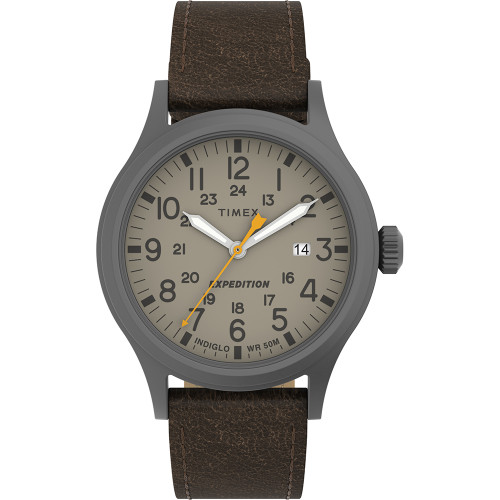 Timex Expedition® Scout - Khaki Dial - Brown Leather Strap