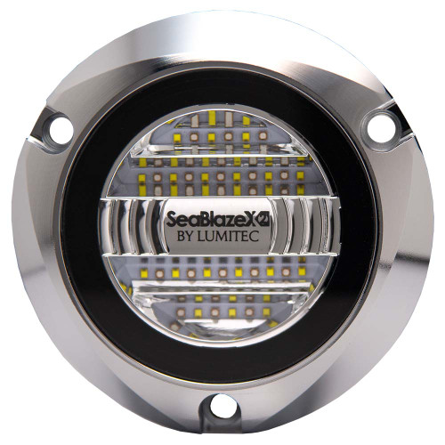 Lumitec Seablaze X2 Spectrum Underwater Light Dual Color White Blue Polished Housing