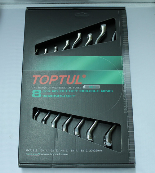 8 pc wrench set, metric, chrome finish, in retail box