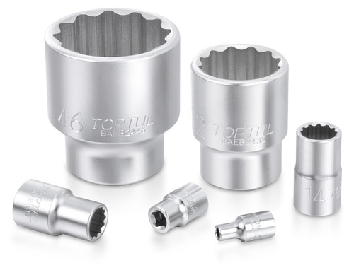 22mm, 3/8 drive, shallow 12pt socket, chrome finish