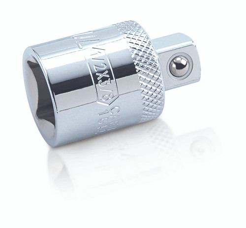 Socket Adapter 1/4 to 3/8 drive with knurled edge (satin finish)