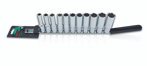 1/2 Drive, 6 point, Deep socket set, 11 piece (mirror)