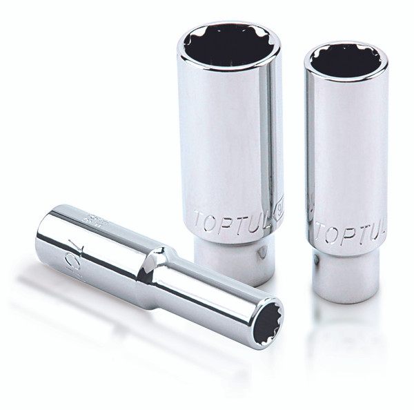 1/4 Drive, SAE, 12 point, 7/16" deep socket (mirror finish)