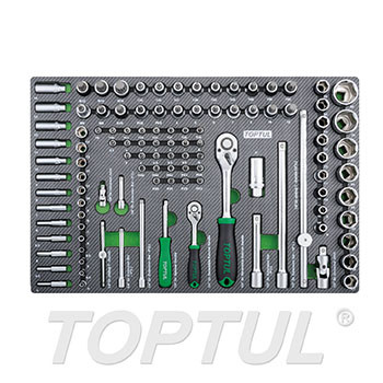 1/4 & 1/2 Drive Flank Socket set in EPE Foam Organized Tray