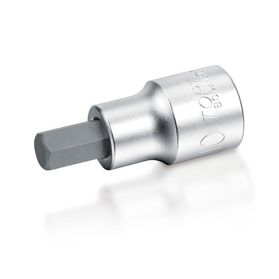 1/2 Drive Hex Bit Socket 17mm   satin finish