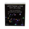 8' Battery Operated 25L Multicolor Fairy LED Green Wire Light Set In PDQ