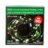 16.3' Battery Operated 50L Color Changing RGB Fairy LED Green Wire Light Set In PDQ