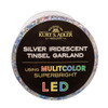 34.8' Battery Operated 100L Multicolor Superbright LED Silver Iridescent Tinsel Garland