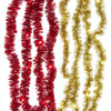 6.3' Battery Operated 20L Red & Gold Superbright LED Tinsel Garland In PDQ, 2 Assorted