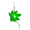 5.4' Battery Operated 84L 7-Drop Green Fairy LED Cannabis Leaf Curtain Light