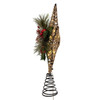 13.5" Battery Operated Lighted 6-Point Rattan Star Tree Topper