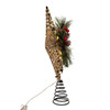 13.5" Battery Operated Lighted 6-Point Rattan Star Tree Topper