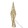 11.8" Battery Operated Warm White LED 5-Point Gold Metal Star Tree Topper