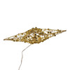 11.8" Battery Operated Warm White LED 5-Point Gold Beaded Metal Star Tree Topper