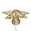 11.8" Battery Operated Warm White LED 5-Point Gold Beaded Metal Star Tree Topper