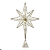 19.7“ Battery Operated Warm White LED Gold Metal Star Treetop