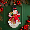 Bellissimo Glass Snowman With Top Hat Ornament