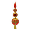 15.75“ Bellissimo Glass Red and Gold Finial Treetop