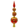 15.75“ Bellissimo Glass Red and Gold Finial Treetop