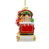 Bellissimo Glass Santa With Train Ornament