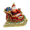 Bellissimo Glass Santa In Sleigh Ornament