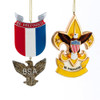 Boy Scouts Eagle Badge and Fleur De Lis Ornaments, 2 Assorted