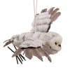 Gray With White Fur Flying Owl Ornament