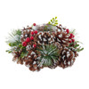 Brown Pinecone With Berries Tea Light Candle Holder