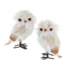 Light Brown & Silver Tinsel Owl Ornaments, 2 Assorted